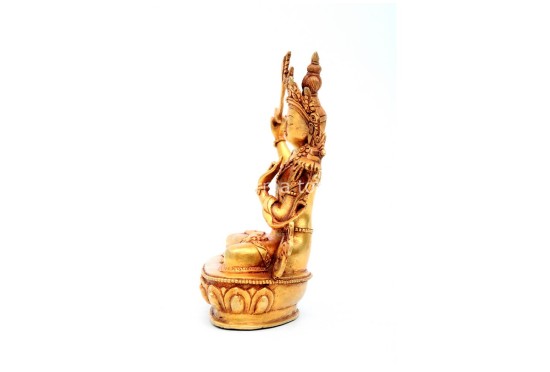 Manjushree Buddha Statue – Partly Gold Gilded & Hand-Carved