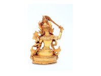 Manjushree Buddha Statue – Partly Gold Gilded & Hand-Carved