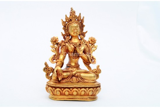 White Tara Buddha Statue – Gold Gilded & Handcrafted