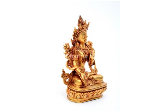 White Tara Buddha Statue – Gold Gilded & Handcrafted