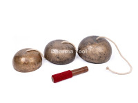 Hanging Singing Bowl Chime / Wind Bell - 3 Bowl Chakra Set