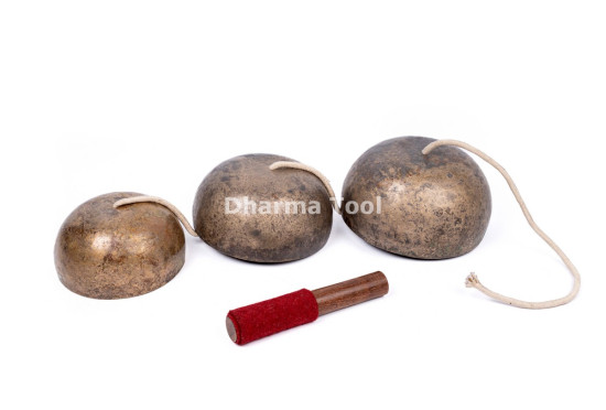 Hanging Singing Bowl Chime / Wind Bell - 3 Bowl Chakra Set
