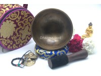 7-Inch Jhumka Full Moon Singing Bowl – Thick-Walled Healing Set with Tingsha and Chakra Bracelet