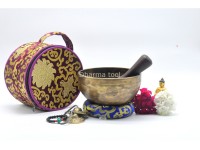 7-Inch Jhumka Full Moon Singing Bowl – Thick-Walled Healing Set with Tingsha and Chakra Bracelet