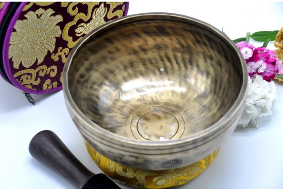 8 inches Diameter Jhumka Full Moon Singing Bowl – Thick-Walled for Deep Healing Sound – Handmade in Nepal