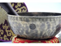 9 Inches Diameter Jhumka Full Moon Singing Bowl – Thick-Walled Healing Bowl Set with Tibetan Silk Carry Bag