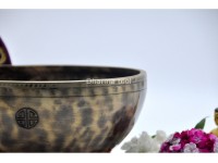 9 Inches Diameter Jhumka Full Moon Singing Bowl – Thick-Walled Healing Bowl Set with Tibetan Silk Carry Bag