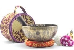 9 Inches Diameter Jhumka Full Moon Singing Bowl – Thick-Walled Healing Bowl Set with Tibetan Silk Carry Bag