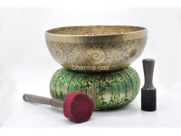 Buddha Foot Engraved Large Tibetan Singing Bowl – Fire & Tibetan Mantra