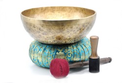 Om Engraved Extra Large Tibetan Singing Bowl – Tibetan Mantra Etched