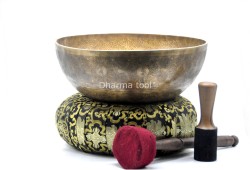 Yin Yang Engraved Large Tibetan Singing Bowl