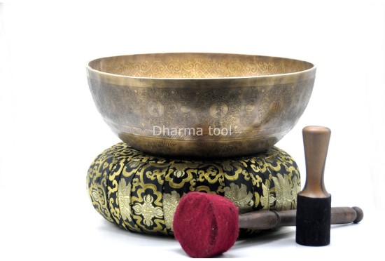 Yin Yang Engraved Large Tibetan Singing Bowl