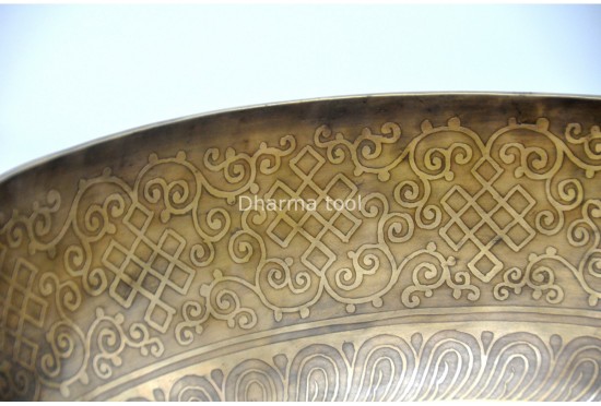Yin Yang Engraved Large Tibetan Singing Bowl