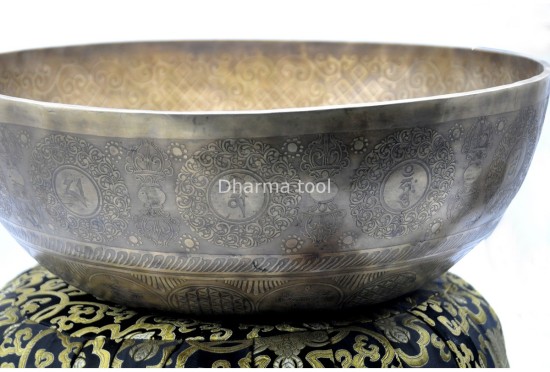 Yin Yang Engraved Large Tibetan Singing Bowl
