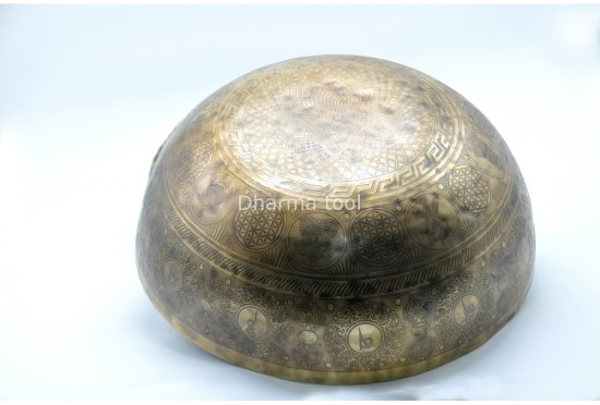 Yin Yang Engraved Large Tibetan Singing Bowl