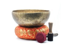 Seed of Life Mandala Carved Singing Bowl – Tibetan Mantra – Flower of Life