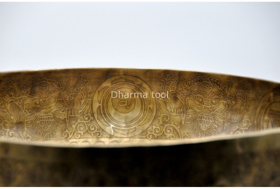 Seed of Life Mandala Carved Singing Bowl – Tibetan Mantra – Flower of Life