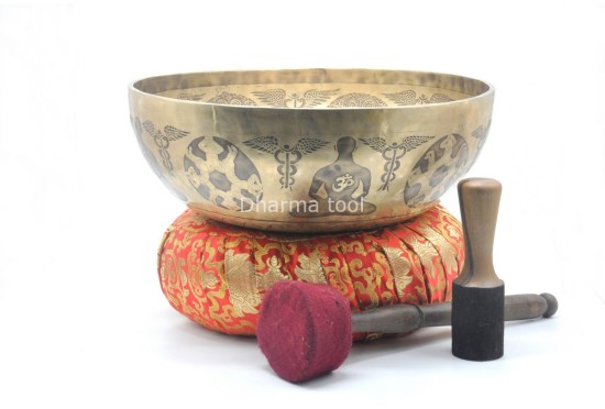 Chakra Yogi Engraved Large Tibetan Singing Bowl – 7 Chakra Symbols