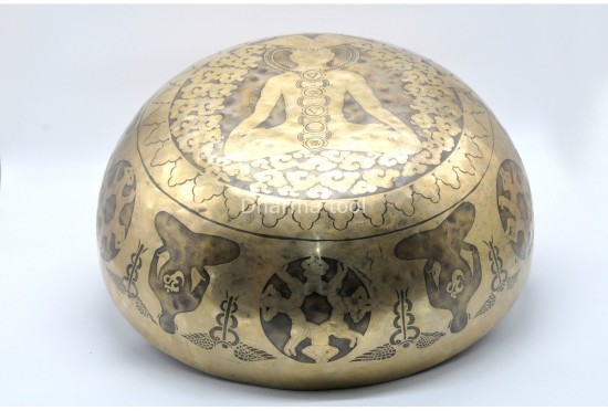 Chakra Yogi Engraved Large Tibetan Singing Bowl – 7 Chakra Symbols