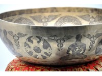 Chakra Yogi Engraved Large Tibetan Singing Bowl – 7 Chakra Symbols