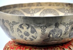 Chakra Yogi Engraved Large Tibetan Singing Bowl – 7 Chakra Symbols