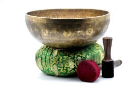 Flower of Life Engraved Large Tibetan Singing Bowl – Sacred Geometry & Mantra
