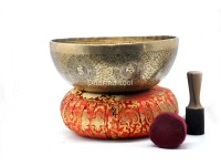 Buddha Engraved Large Tibetan Singing Bowl – Mantra & Mandala