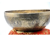 Buddha Engraved Large Tibetan Singing Bowl – Mantra & Mandala
