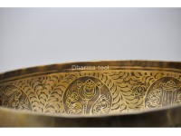 Buddha Engraved Large Tibetan Singing Bowl – Mantra & Mandala
