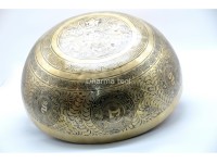 Buddha Engraved Large Tibetan Singing Bowl – Mantra & Mandala