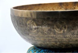 Shiva Engraved Extra Large Tibetan Singing Bowl – Nataraja, Shree Yantra & Om