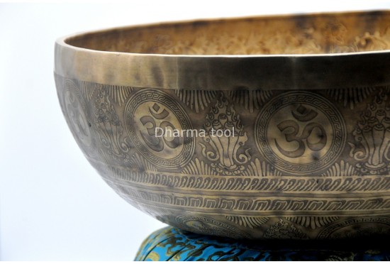 Shiva Engraved Extra Large Tibetan Singing Bowl – Nataraja, Shree Yantra & Om
