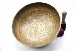 Shree Yantra Carved Singing Bowl – Extra Large Handmade Singing bowl