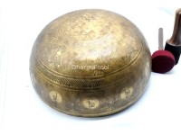 Shree Yantra Carved Singing Bowl – Extra Large Handmade Singing bowl