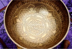 Flower of Life Carved Large Singing Bowl- Master Healing Himalayan bowl