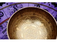 Flower of Life Carved Large Singing Bowl- Master Healing Himalayan bowl