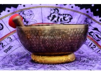 Flower of Life Carved Large Singing Bowl- Master Healing Himalayan bowl