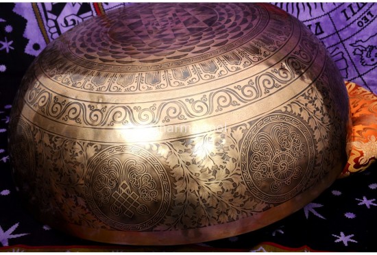 Buddha Foot Engraved Large Tibetan Singing Bowl-Extra large Master Healing Yoga bowl