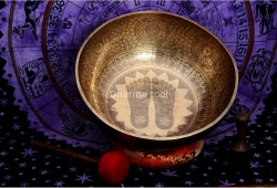 Buddha Foot Engraved Large Tibetan Singing Bowl-Extra large Master Healing Yoga bowl