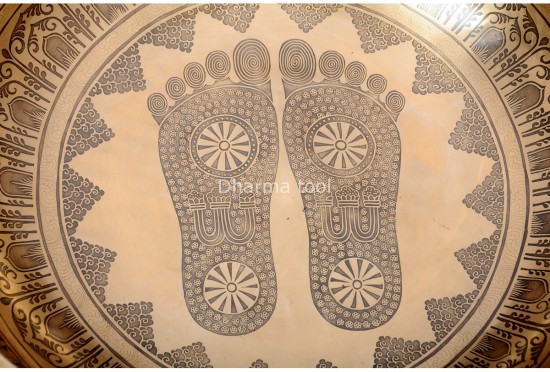 Buddha Foot Engraved Large Tibetan Singing Bowl-Extra large Master Healing Yoga bowl