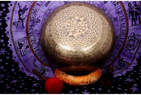 Buddha Foot Engraved Large Tibetan Singing Bowl-Extra large Master Healing Yoga bowl