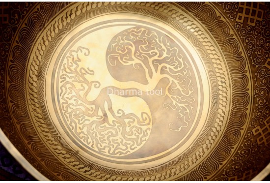 Yin Yang Engraved Large Tibetan Singing Bowl-Extra large Himalayn Singing bowl