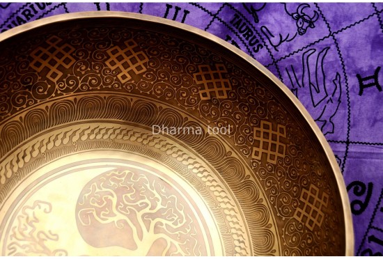 Yin Yang Engraved Large Tibetan Singing Bowl-Extra large Himalayn Singing bowl