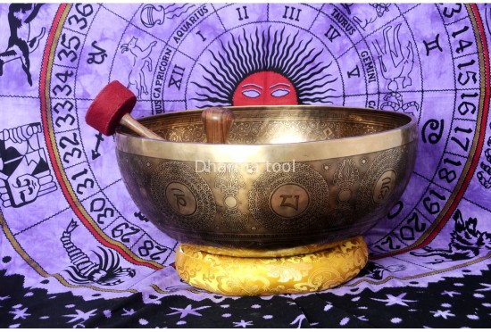 Yin Yang Engraved Large Tibetan Singing Bowl-Extra large Himalayn Singing bowl