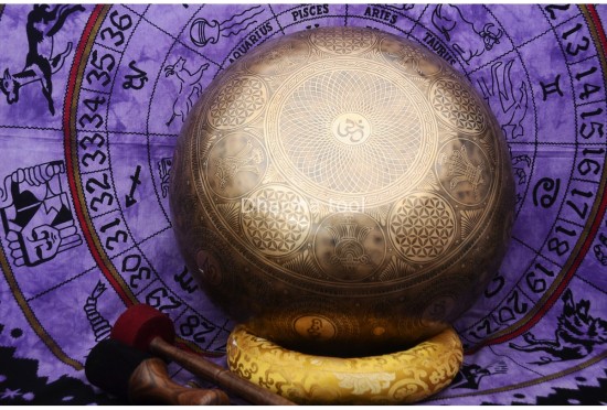 Yin Yang Engraved Large Tibetan Singing Bowl-Extra large Himalayn Singing bowl