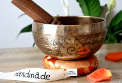 6-Inch Diameter Hand-Etched Tibetan Singing Bowl – Mantra Blessed Meditation Bowl