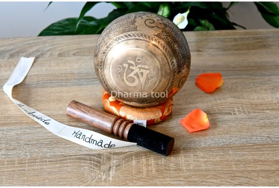 6-Inch Diameter Hand-Etched Tibetan Singing Bowl – Mantra Blessed Meditation Bowl