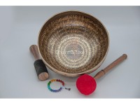 Buddha Eyes Tibetan Singing Bowl with Full Tibetan Mantra & Endless Knot