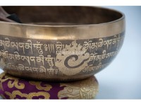 Double Dorje Tibetan Singing Bowl with Tibetan Mantra & Conch Symbol