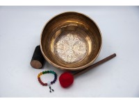 Double Dorje Tibetan Singing Bowl with Tibetan Mantra & Conch Symbol